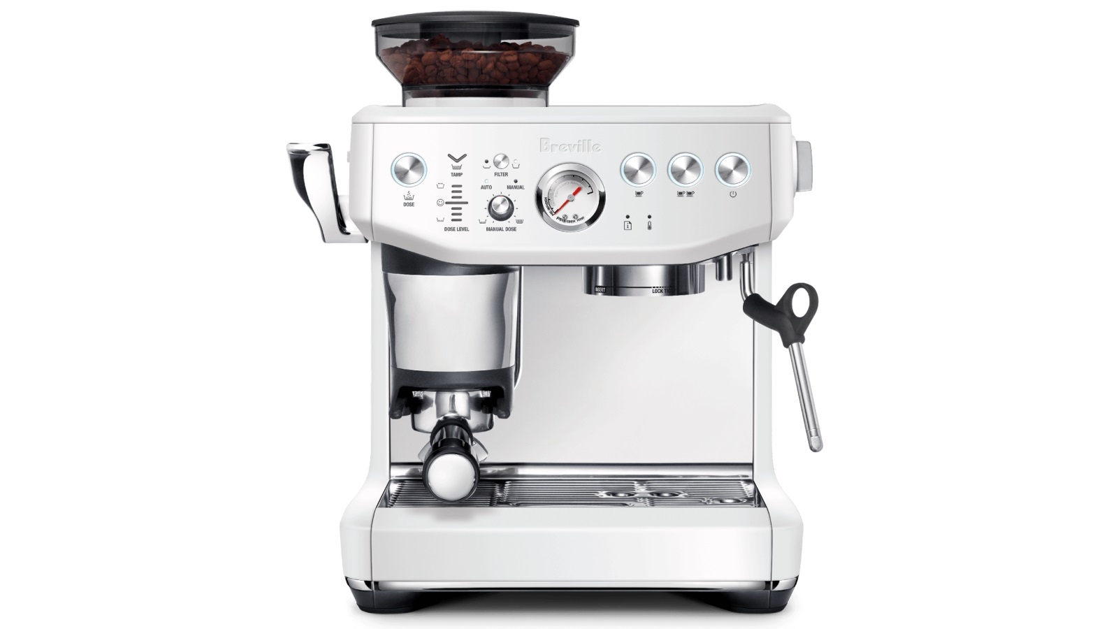 Breville The Barista Express Impress Espresso Machine - Sea Salt
