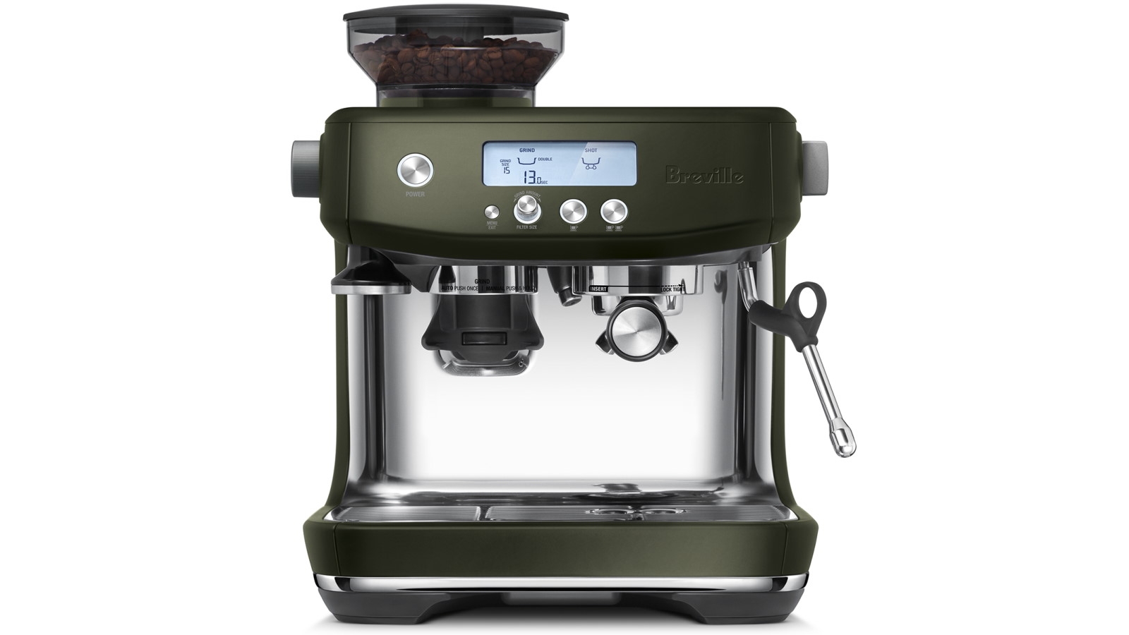 Breville The Barista Pro Espresso Coffee Machine Olive Tapenade Domayne