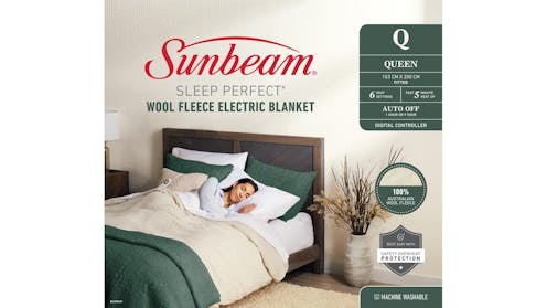 Sunbeam Sleep Perfect Wool Fleece Electric Blanket Domayne