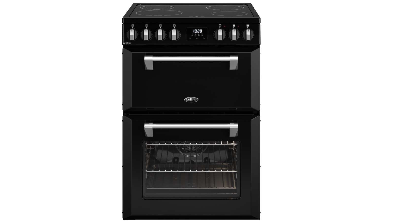 Belling 600mm Mini Richmond Induction Range Cooker with Two Oven Cavities - Black