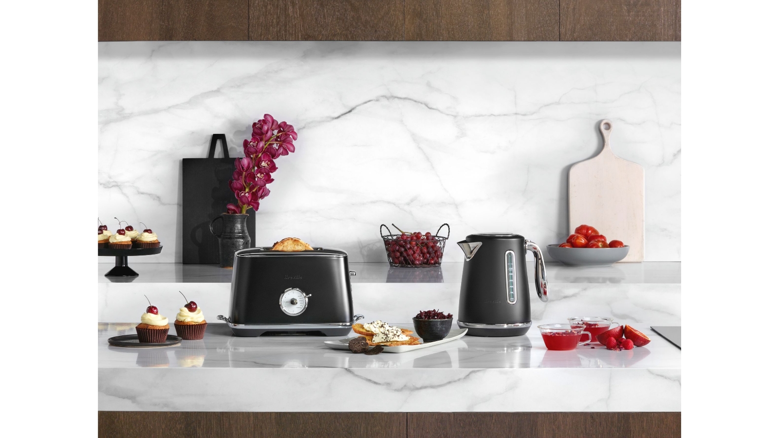 Breville The Soft Top Luxe Kettle Black Truffle Domayne