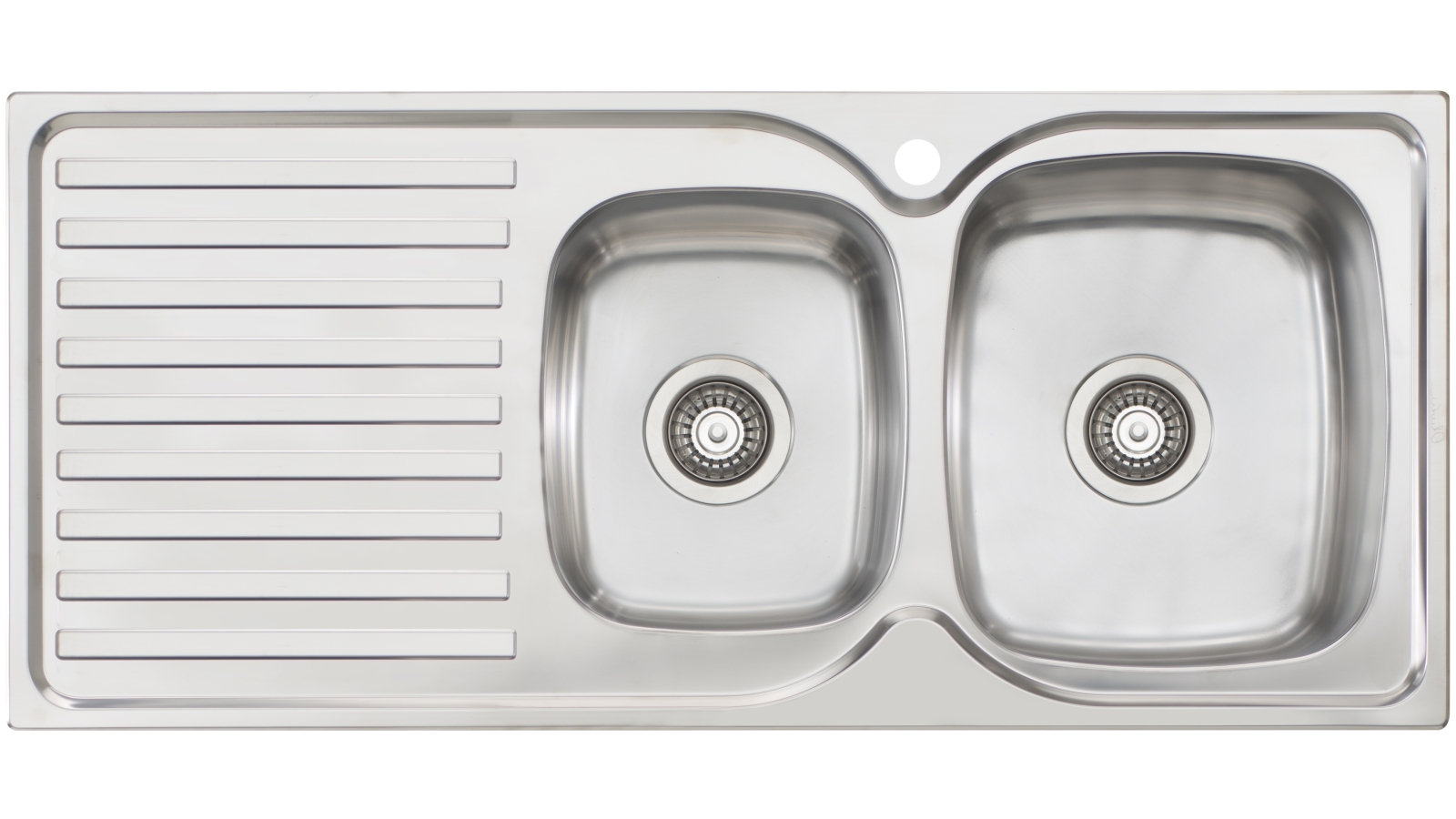 Oliveri Byron 1 & 3/4 Right-Hand Bowl Top Mount Sink with Drainer