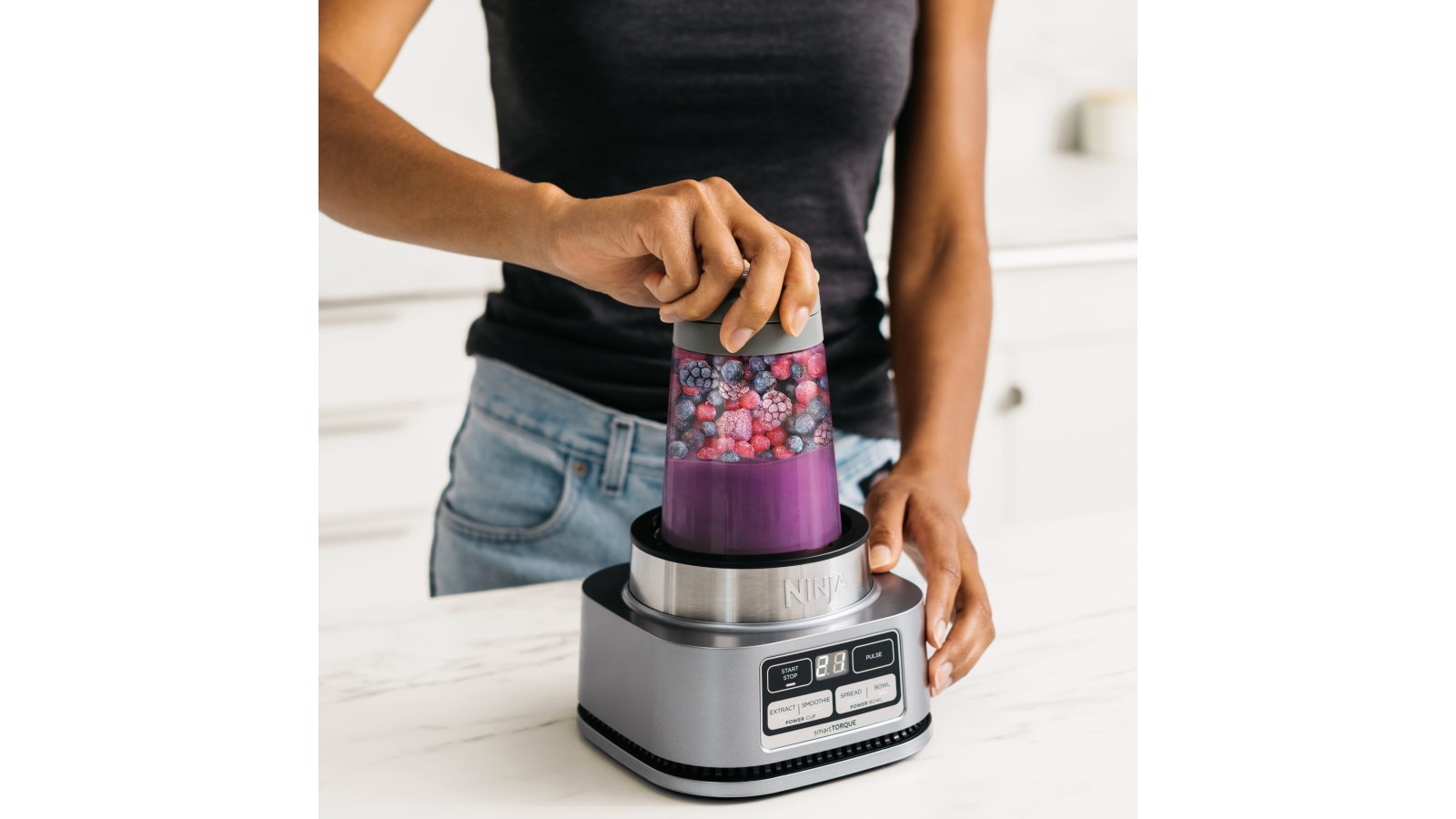 Ninja 1100W Foodi Nutri Blend & Power Mix Compact System | Domayne Ninja 1100W Foodi Nutri Blend & Power Mix Compact System | Domayne
