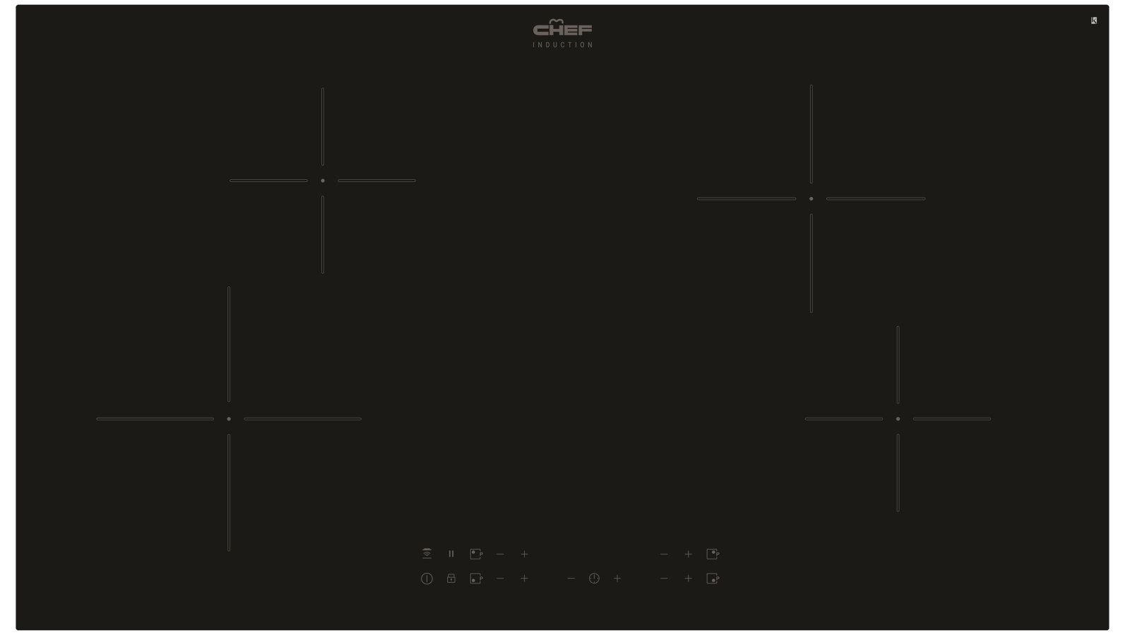 Chef 900mm 4 Zone Induction Cooktop with PowerBoost