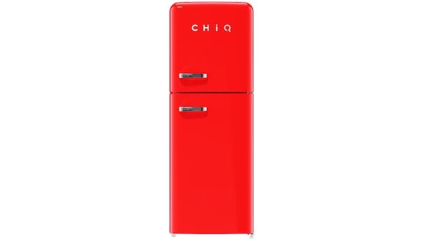 CHiQ 202L Retro Style Top Mount Fridge Red Domayne