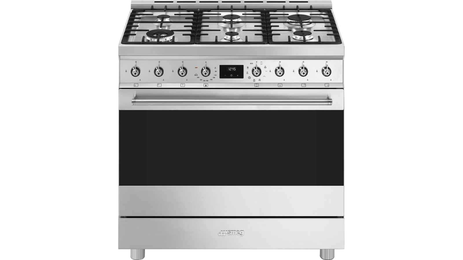 Smeg Classic 900mm Pyrolytic Dual Fuel Freestanding Cooker - Stainless Steel