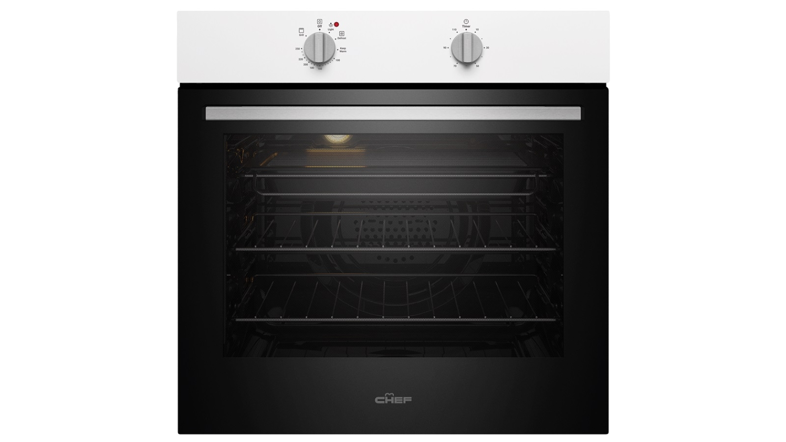 Chef 600mm Multifunction 3 Fan Forced Oven with 10A Plug & Play - White