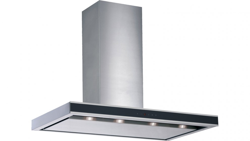 Schweigen 90cm Stainless Steel & Black Glass Canopy Rangehood with Isodrive 1600 External Motor