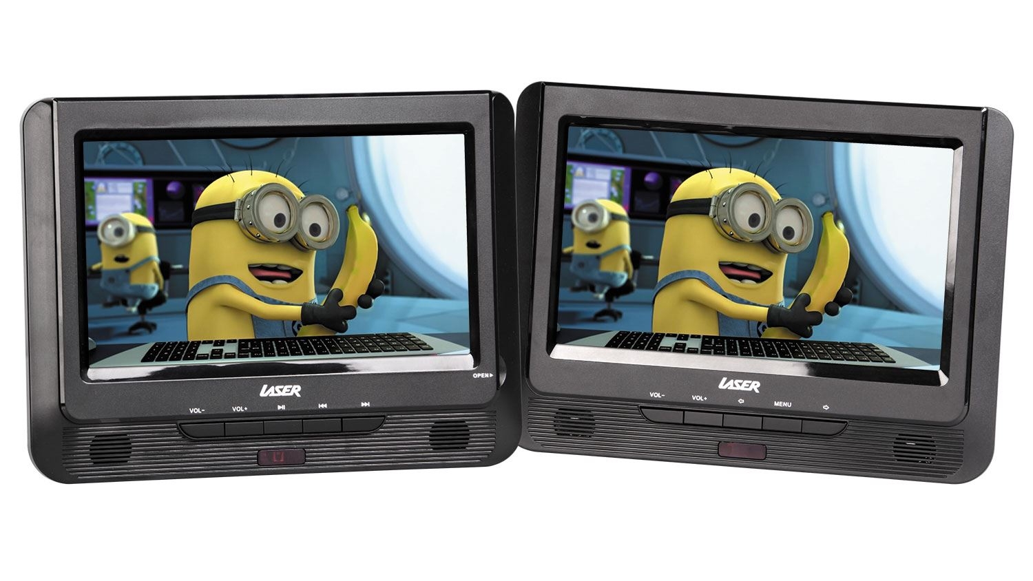 Laser 9-inch Dual Screen Portable DVD Player
