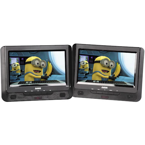 Laser 9-inch Dual Screen Portable DVD Player