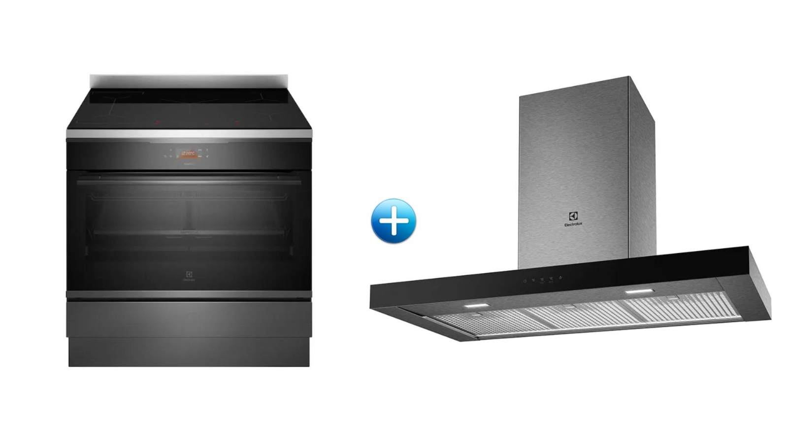 Electrolux 900mm UltimateTaste 900 Electric Freestanding Cooker & Electrolux 90cm Hob2Hood Canopy Rangehood Package