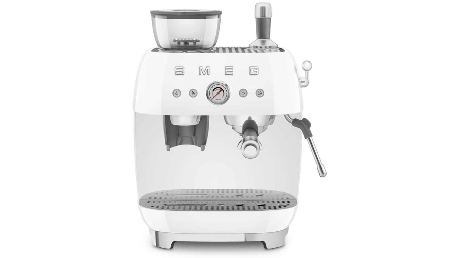 Smeg ‘50’s Style’ Coffee Machine with Built in Grinder - White