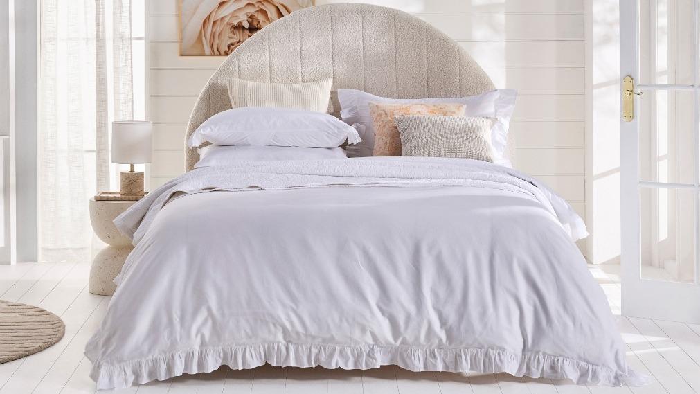 Laura Ashley Ruffle White Quilt Cover Set