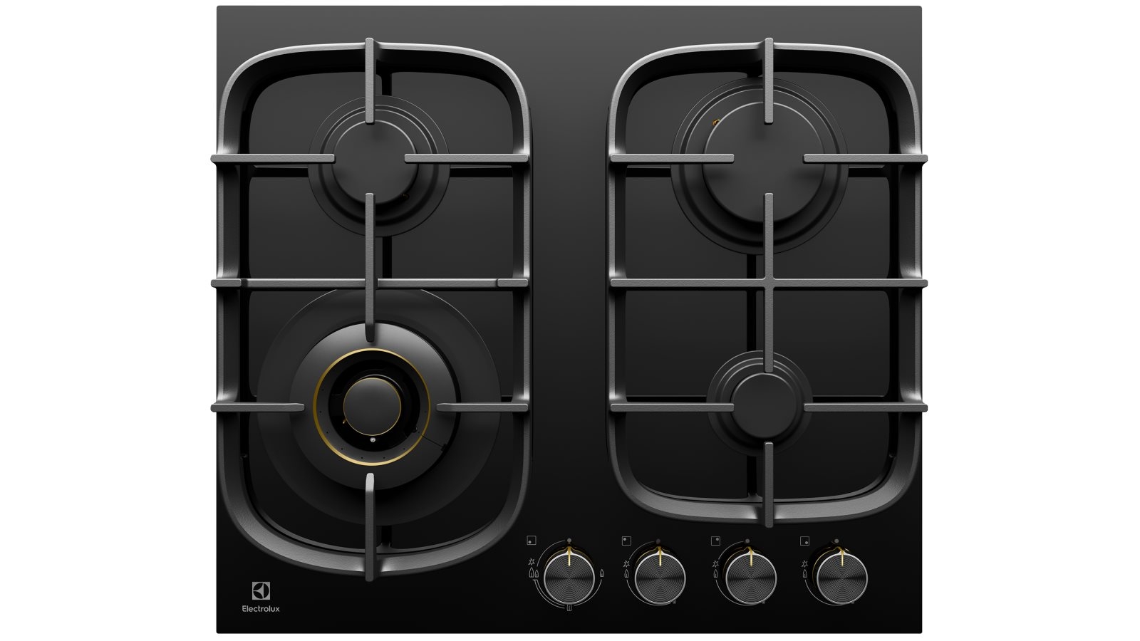 Electrolux 600mm UltimateTaste 500 4 Burner Black Ceramic Glass Gas Cooktop