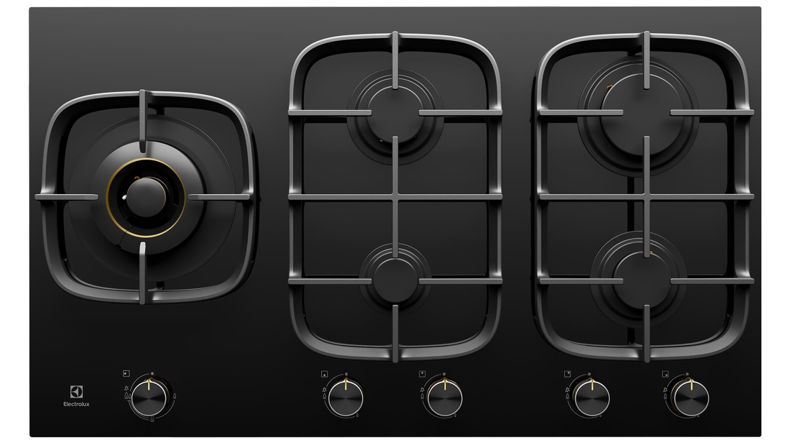 Electrolux 900mm UltimateTaste 900 5 Burner Black Ceramic Glass Gas Cooktop
