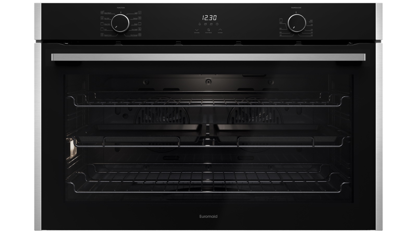 Euromaid 900mm 10 Function Built in Oven Stainless Steel Domayne