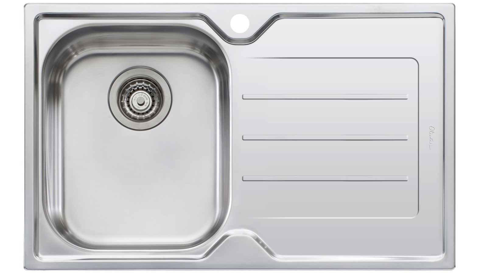 Oliveri Flinders Single Bowl Topmount Sink with Drainer & 1 Tap Hole