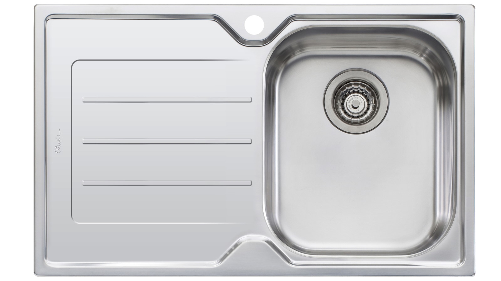 Oliveri Flinders Single Right Hand Bowl Topmount Sink with Drainer & 1 Tap Hole