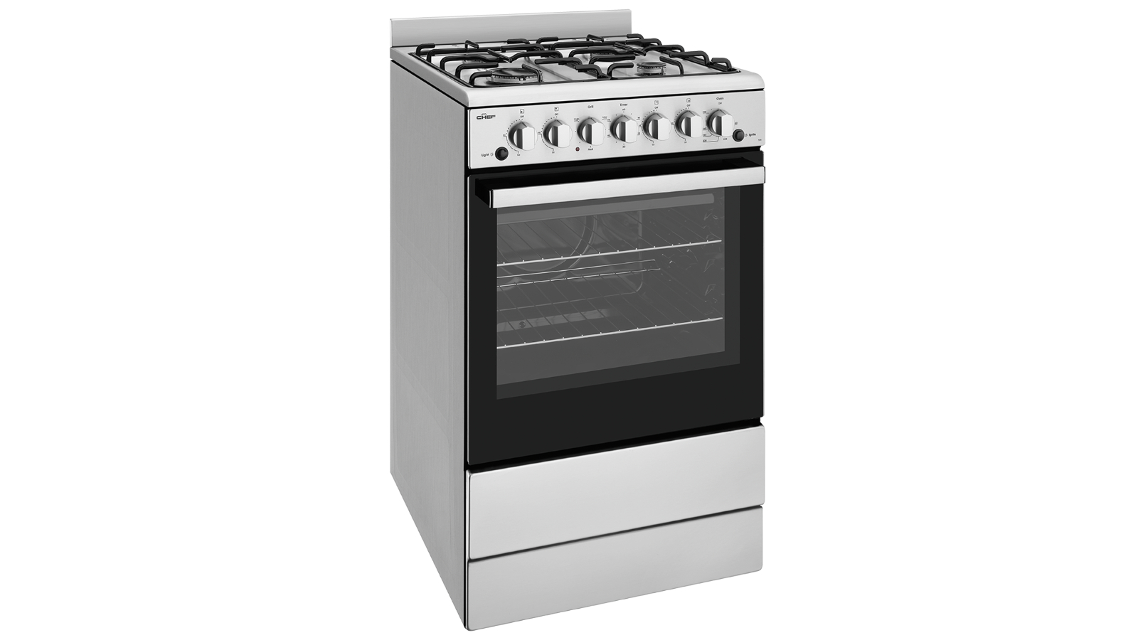 Chef 54cm Zone Gas Hob Freestanding Cooker Stainless Steel