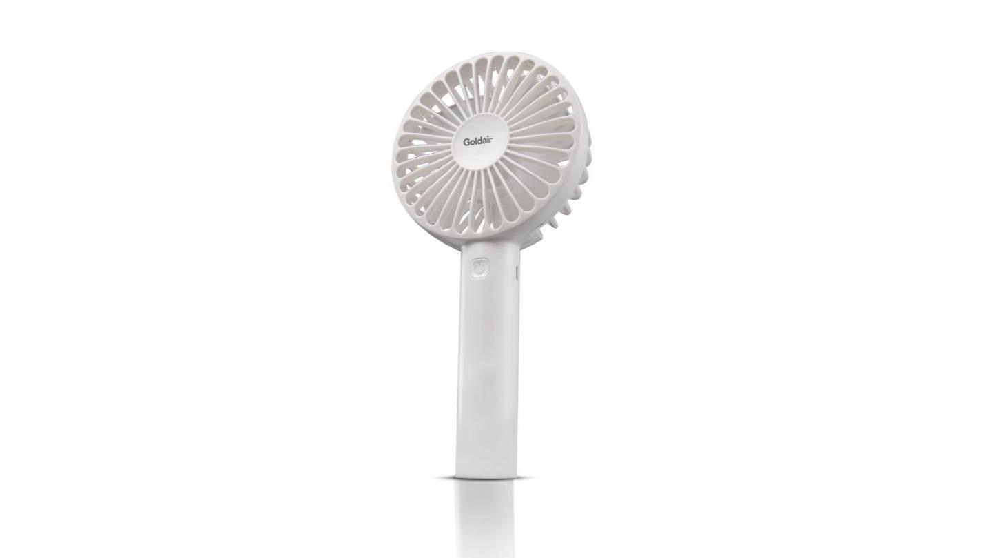 Goldair 10cm Rechargeable Personal Handheld Fan – White