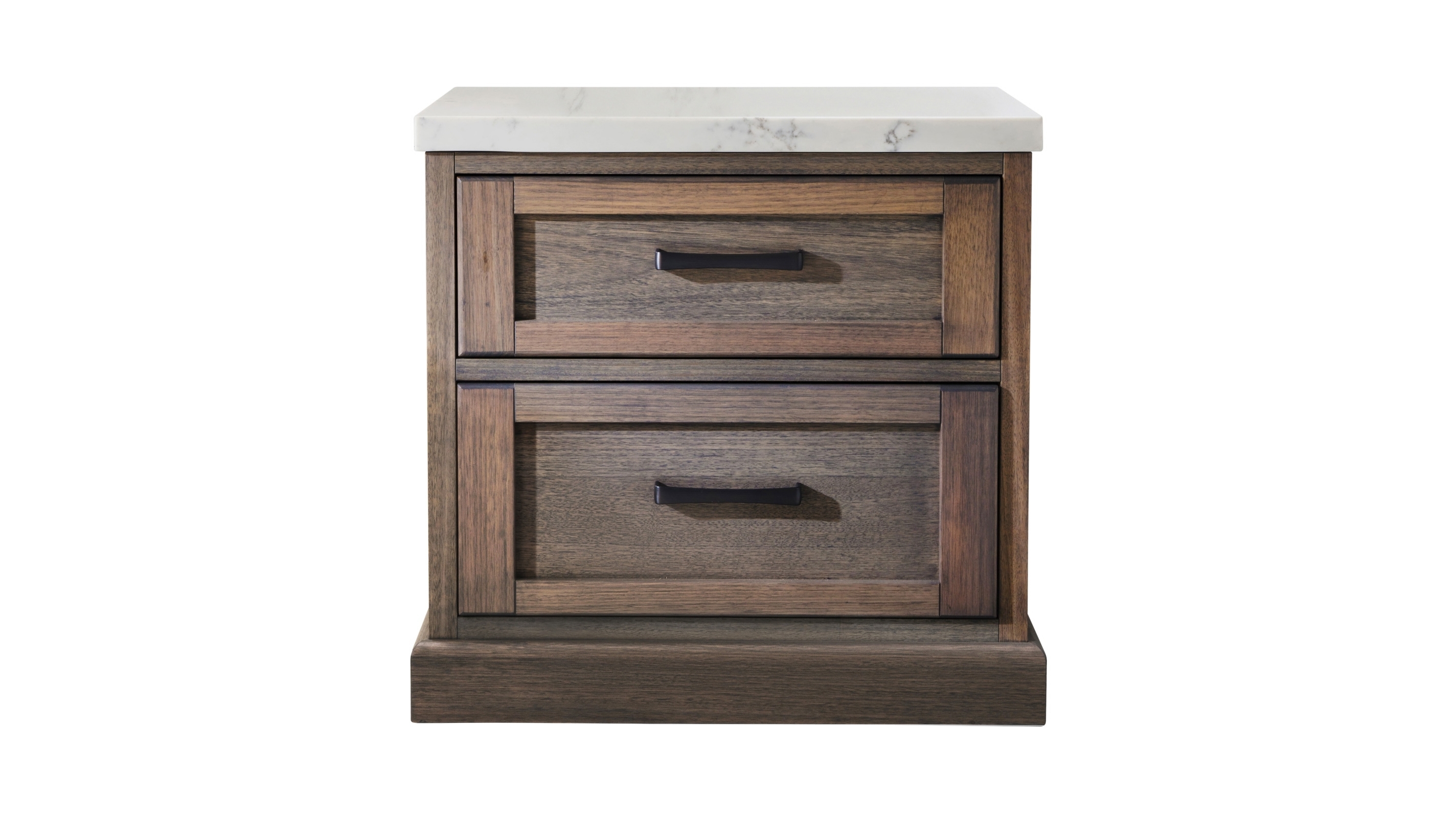 Hamptons 2-Drawer Bedside Table with Stone Top