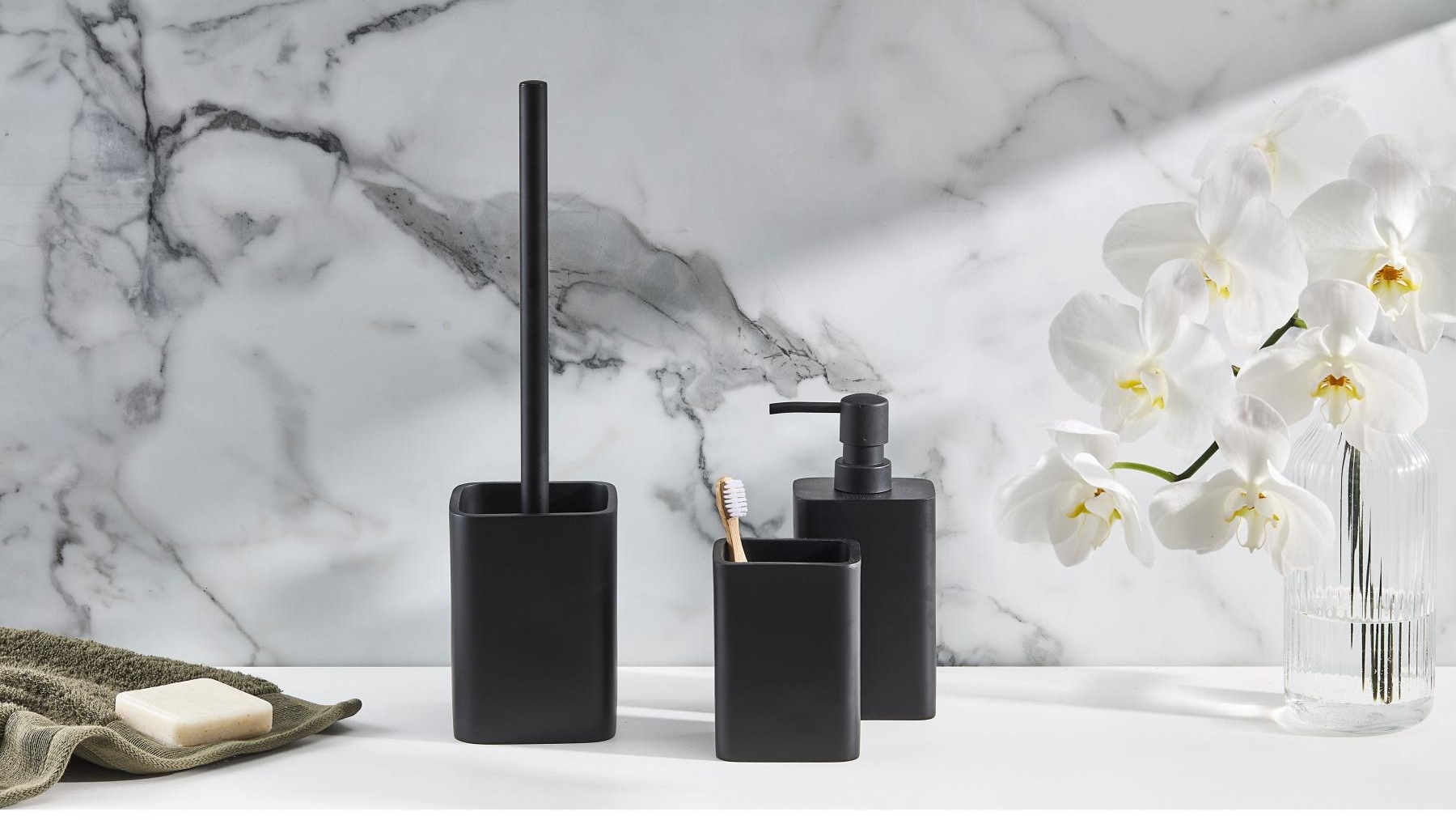 Salt & Pepper Copenhagen Black Bathroom Accessories | Domayne