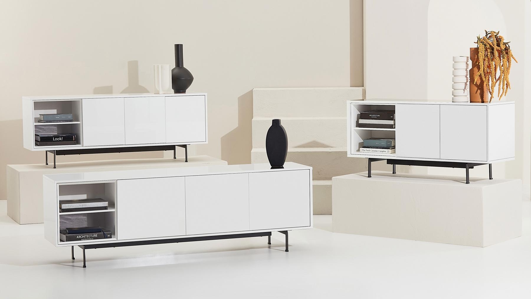 Milan 120cm Entertainment Unit White Domayne