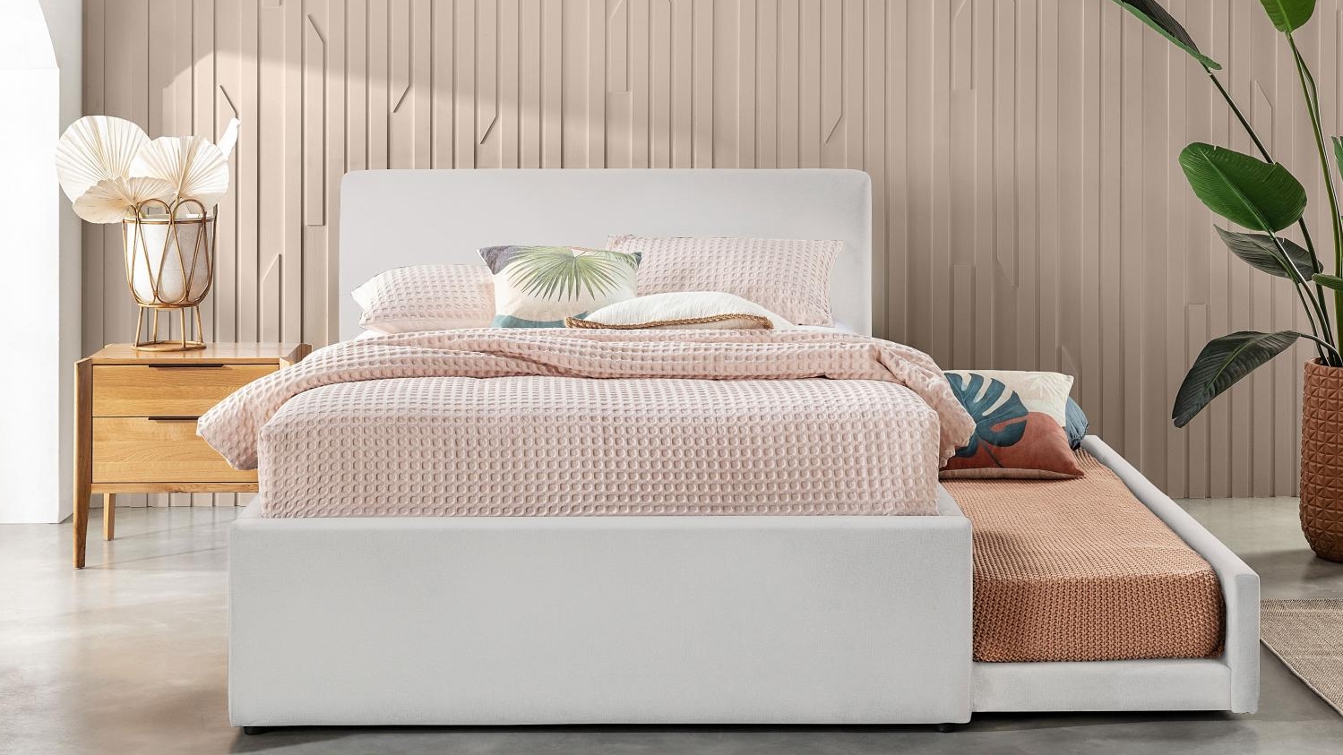 Queen bed with double trundle online