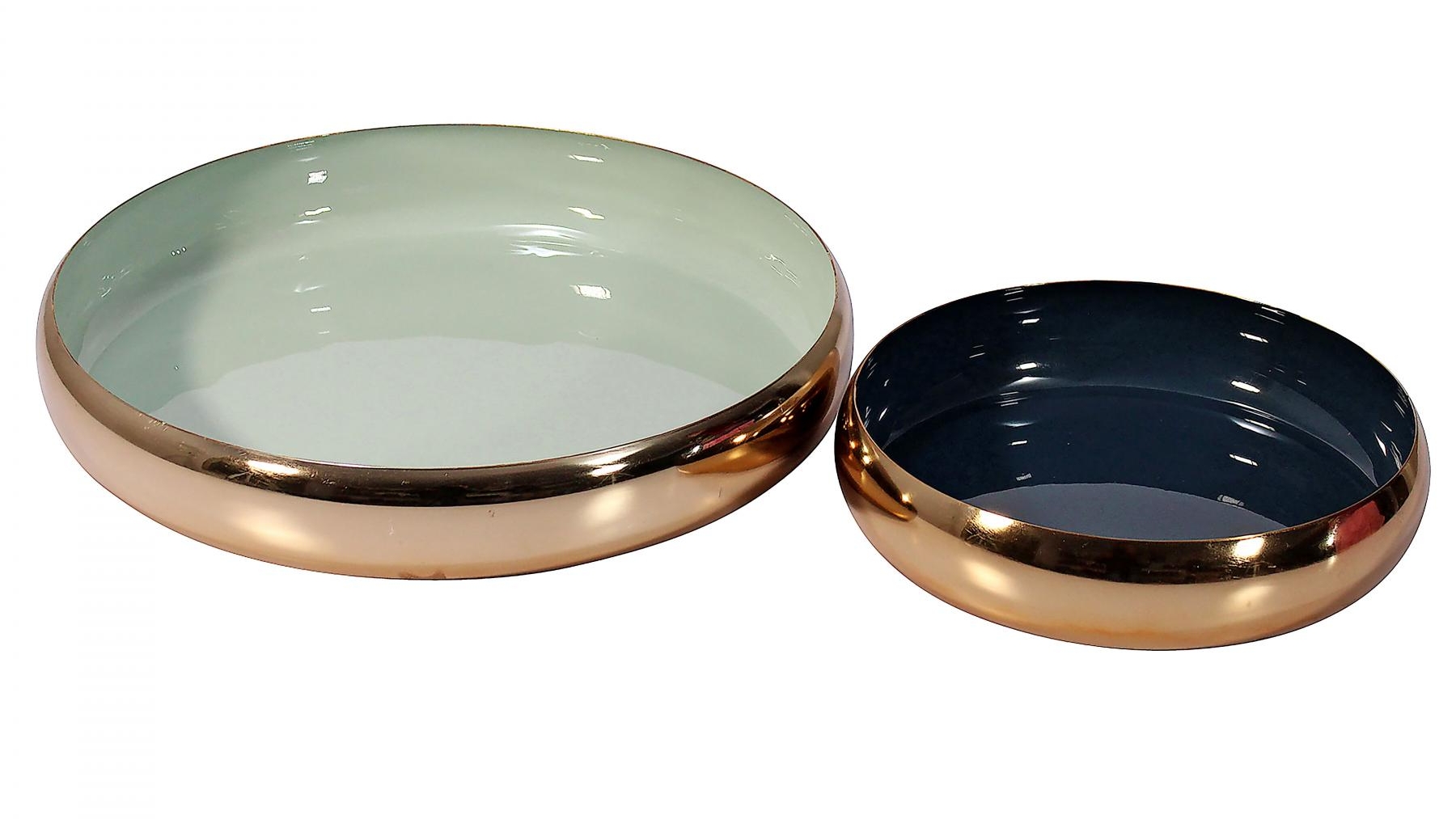 Toby Decor Set of 2 Brass Trays