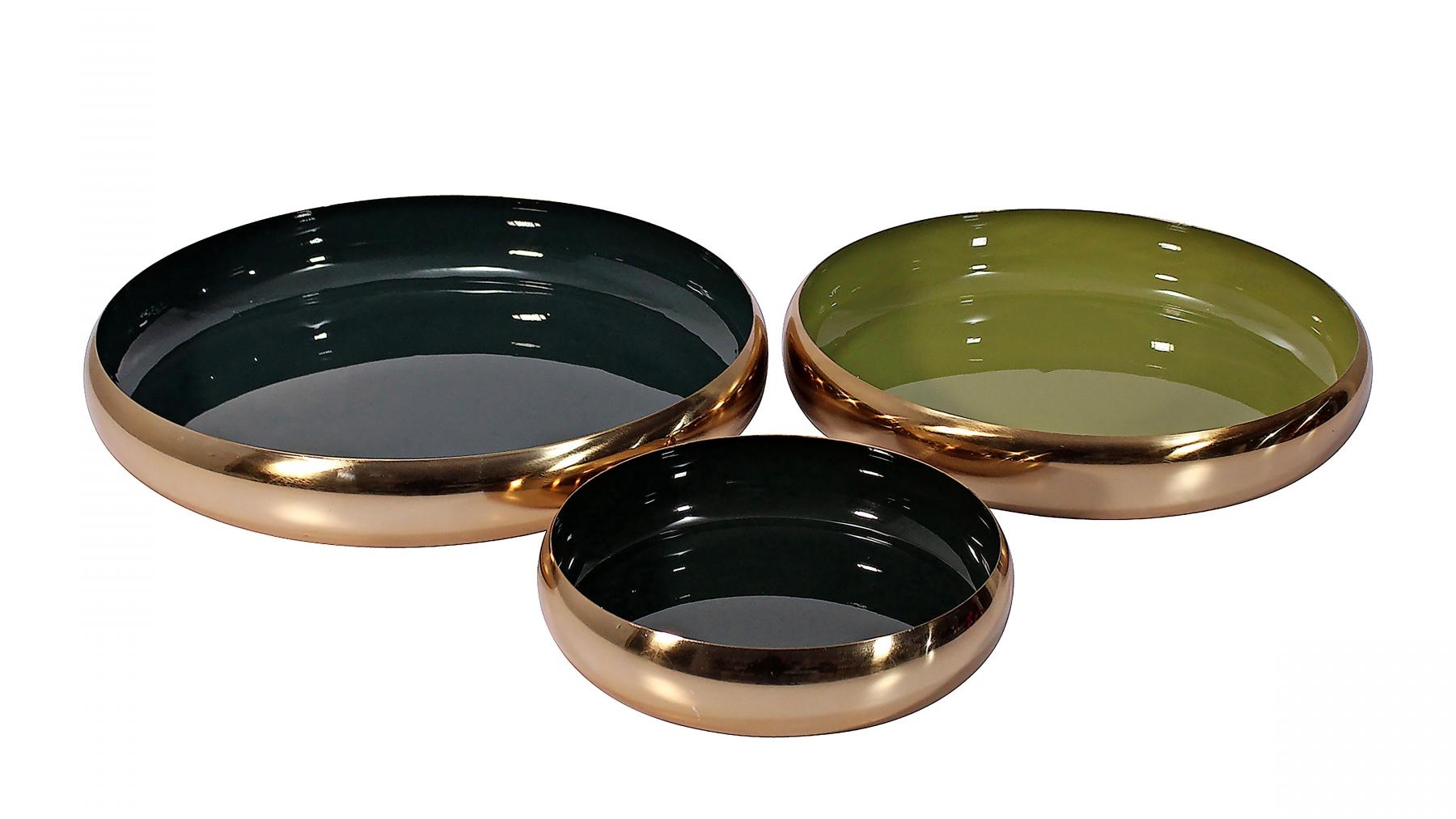 Toby Decor Set of 3 Brass Trays