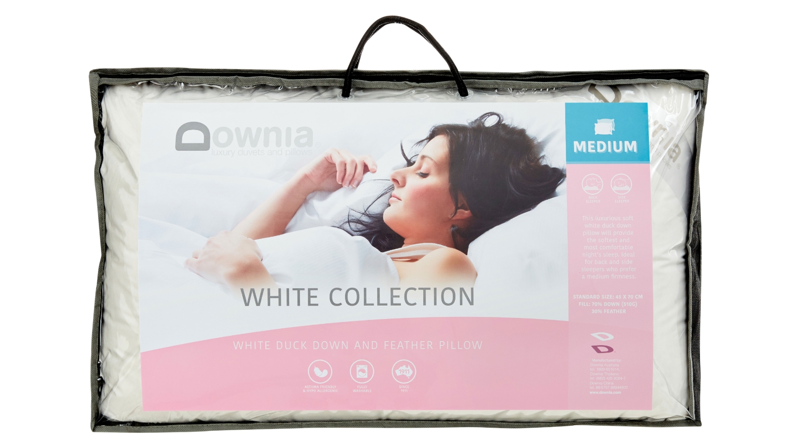 Downia White Duck Down Pillow