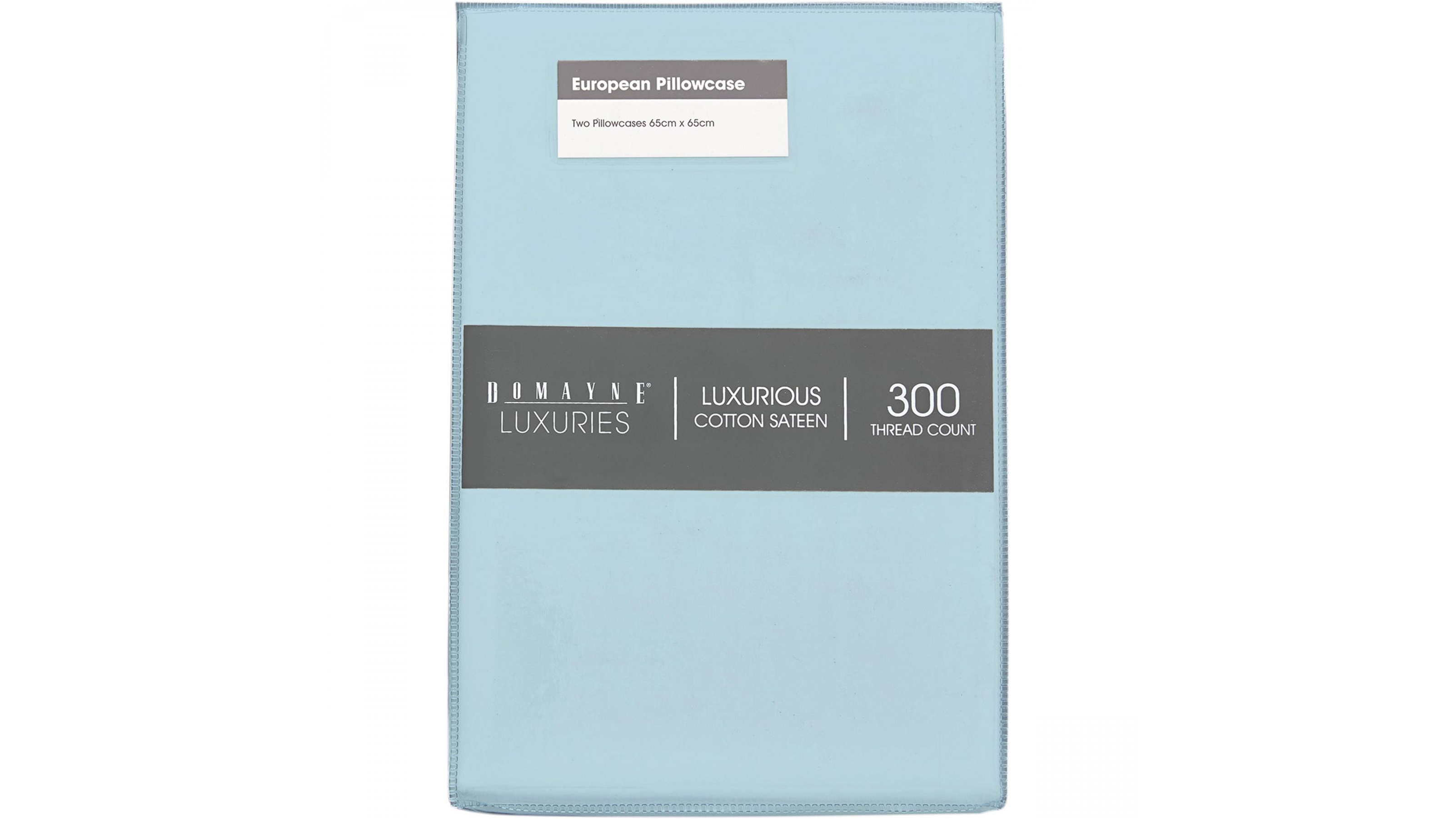 Domayne Luxuries 300TC Set of 2 Blue European Pillowcases