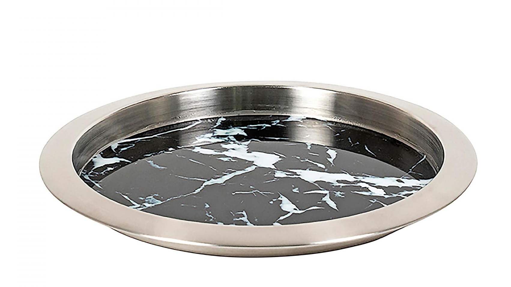 Brent Black Marble Round Tray