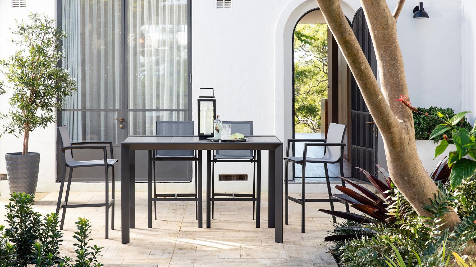 Monarch Outdoor Gunmetal Bar Table 