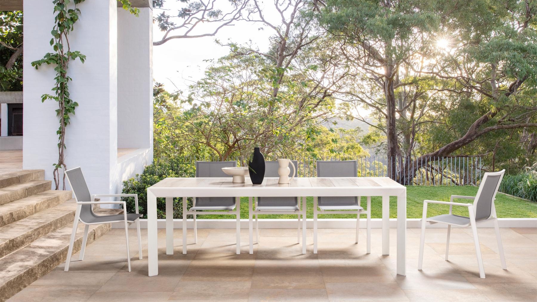 Monarch Outdoor White Fixed Dining Table 