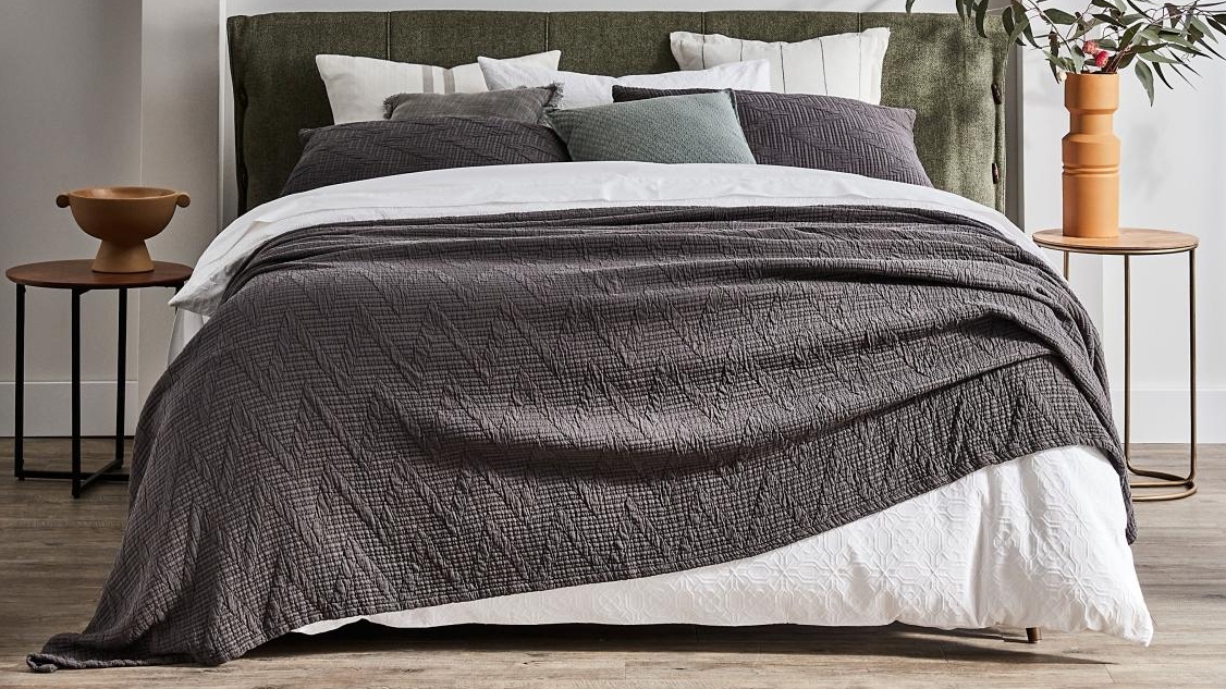 Grande Charcoal Queen/King Coverlet