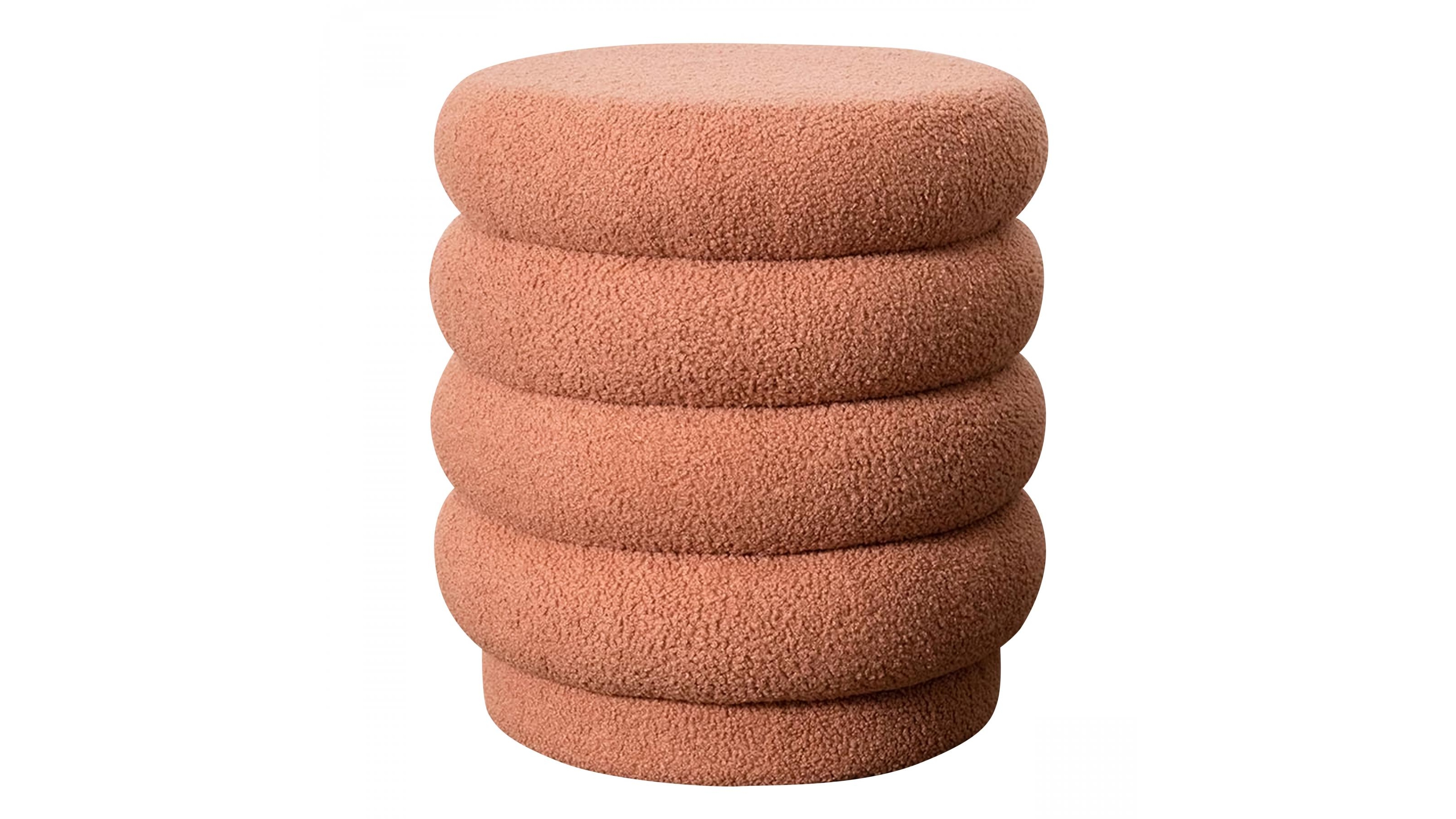 Lucia Round Boucle Blush Stool