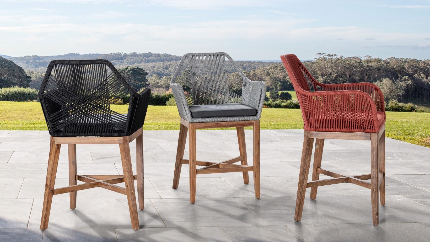 Faro Outdoor Timber Bar Chair Domayne