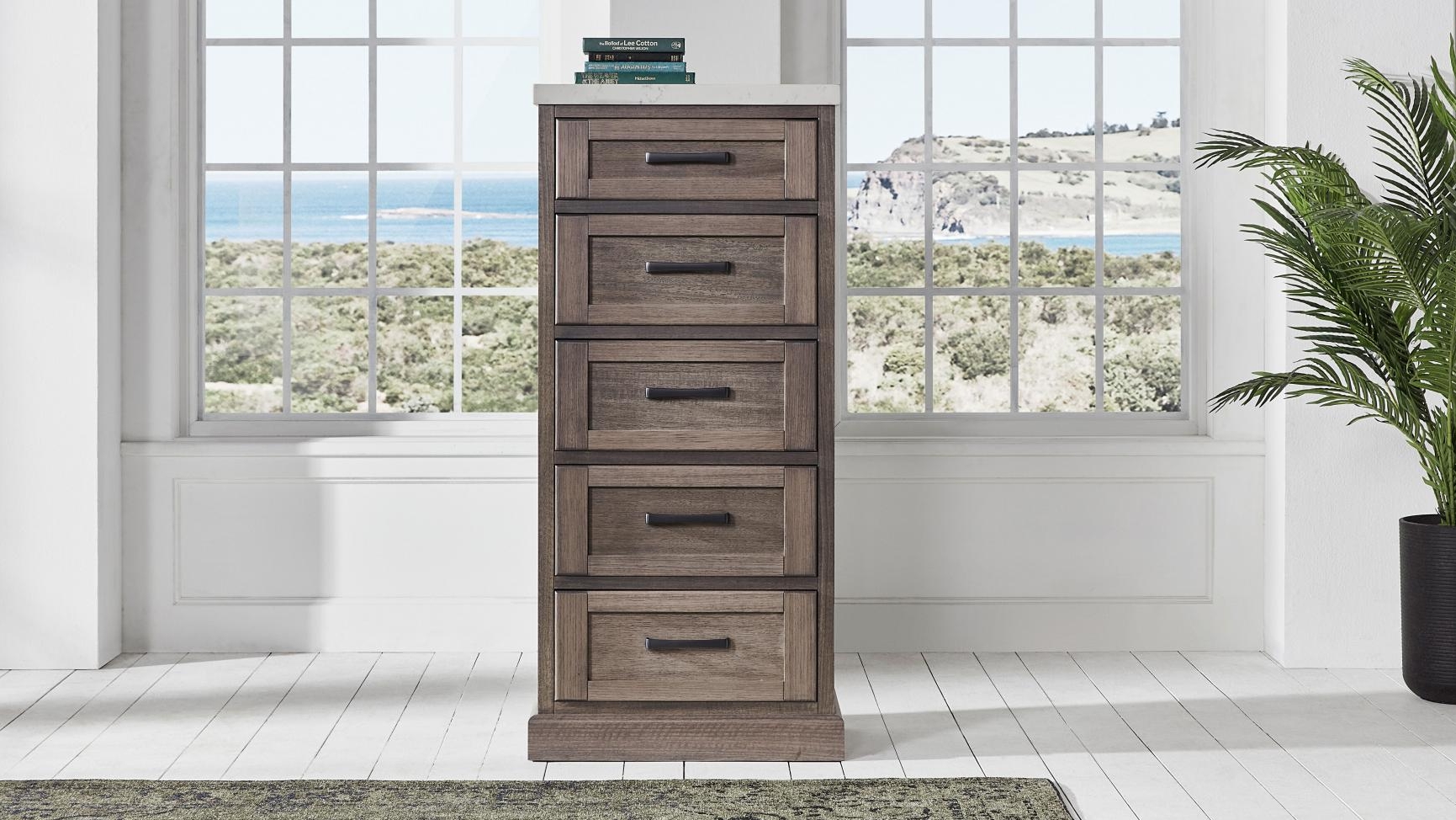 Hamptons 5-Drawer Lingerie Chest - Quartz Top
