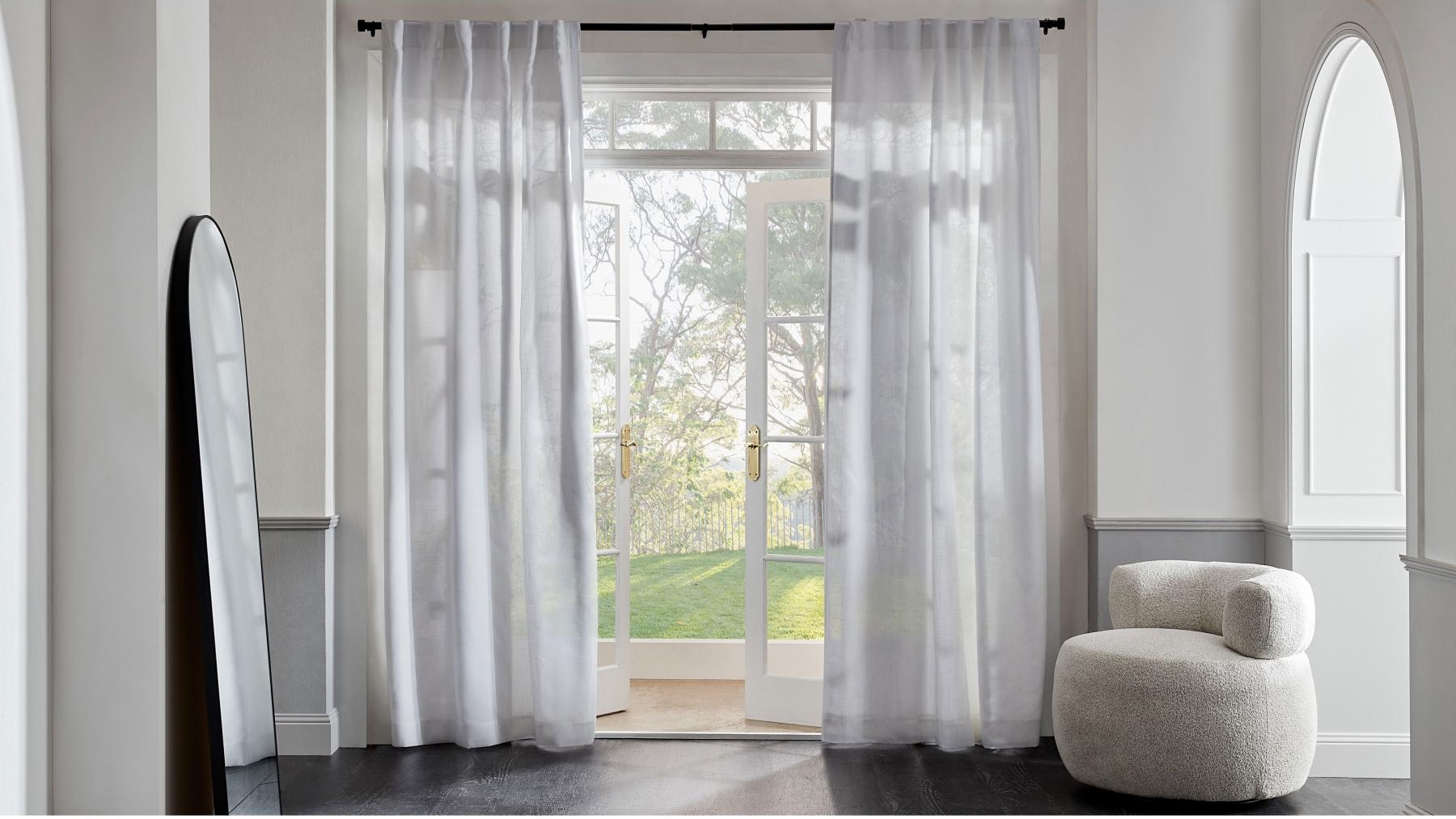 Lennox Room Darkening Single Curtain in White