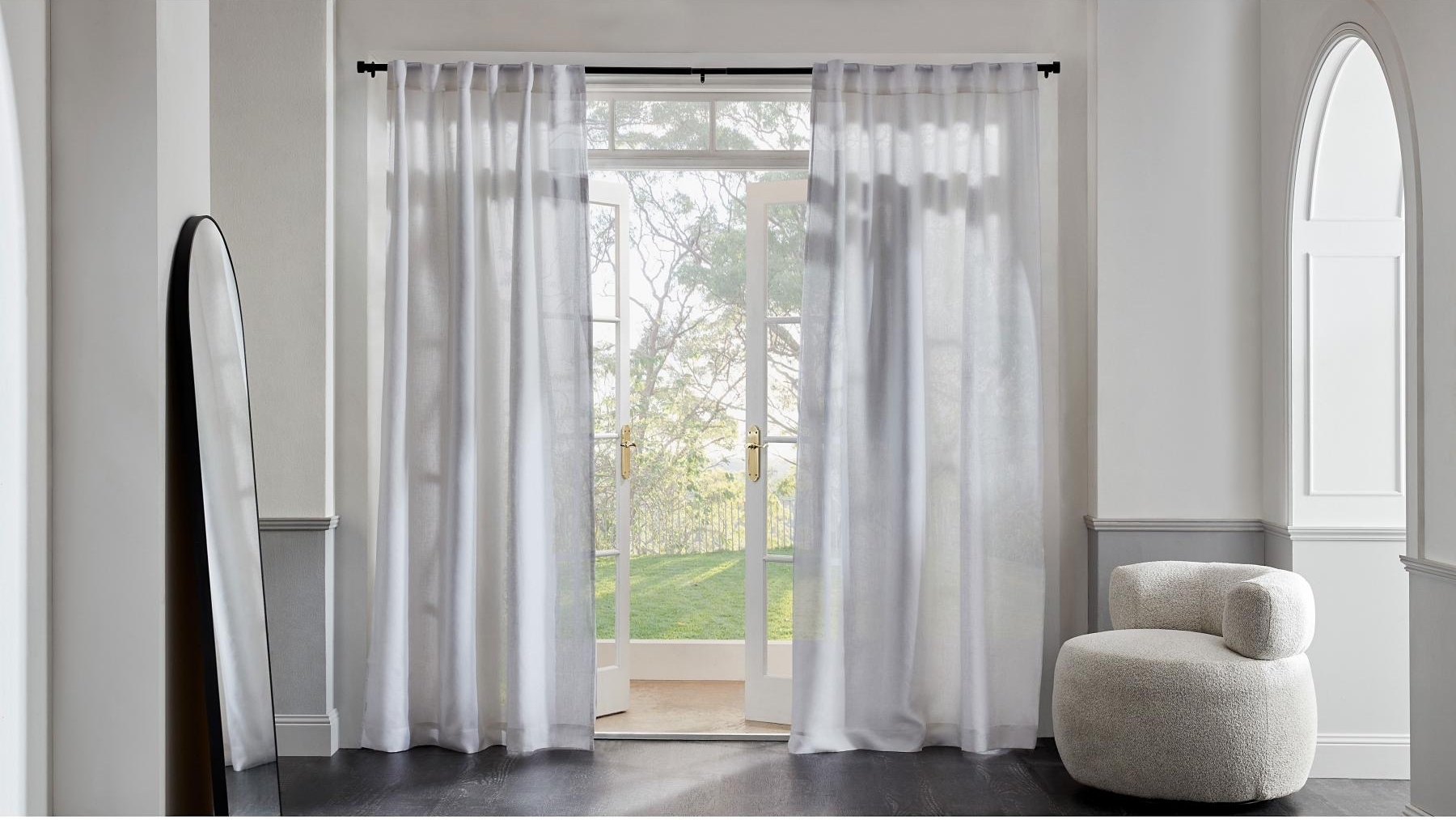 Amelie Room Darkening Single Curtain in White