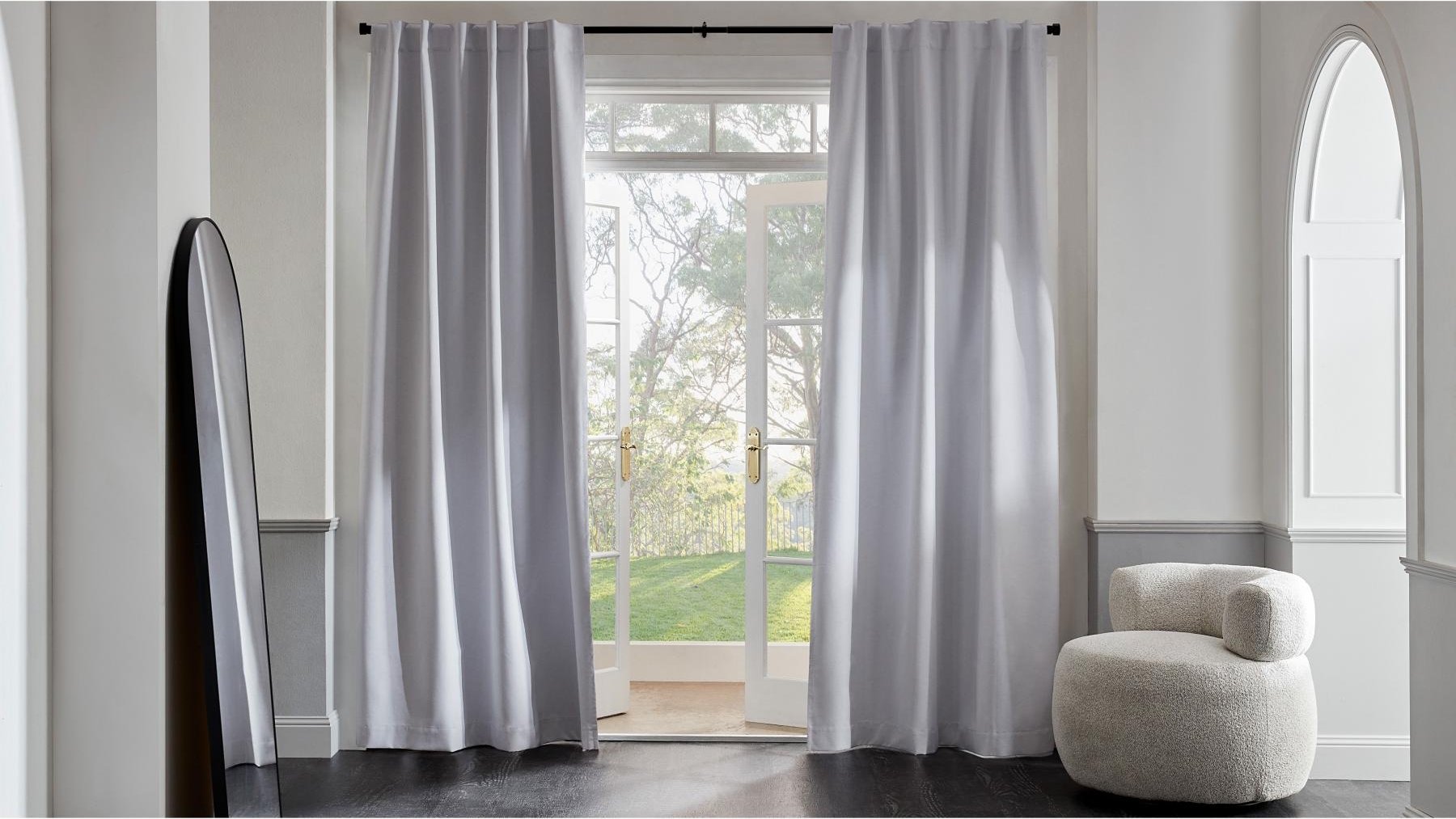 Orson Blockout Single Curtain in White - 140x230cm