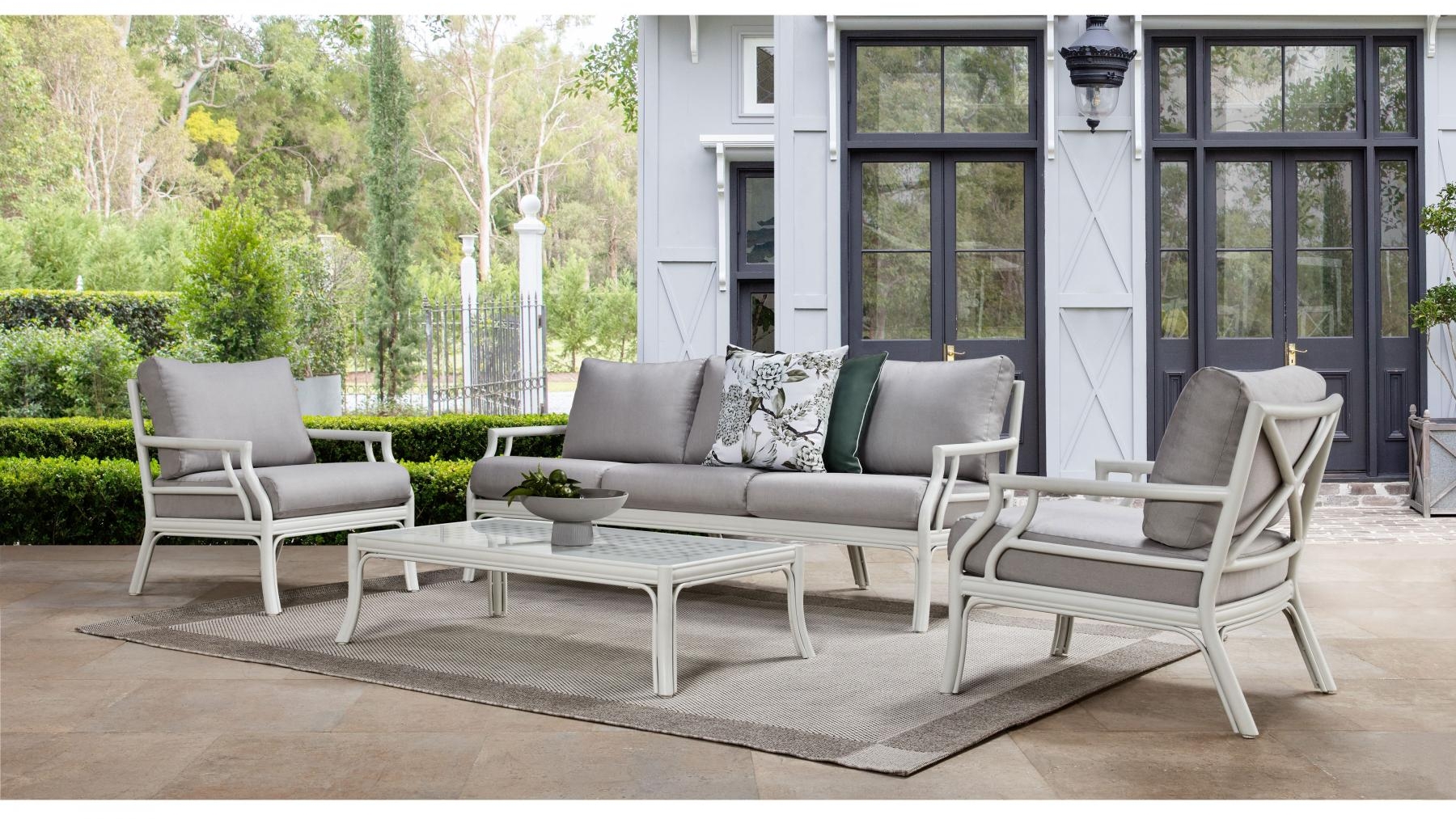 Kaylee 4Piece Triple Outdoor Lounge Setting Domayne