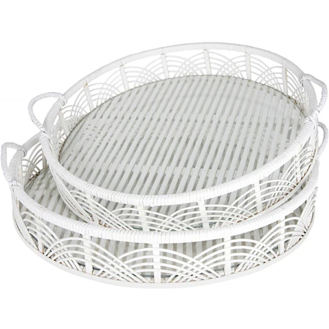 Pratt Bamboo Round Tray Set of 2