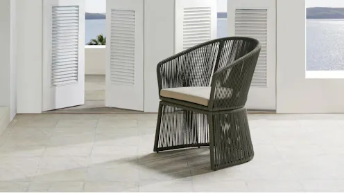 Monument Outdoor Dining Chair in Moss Green | Domayne