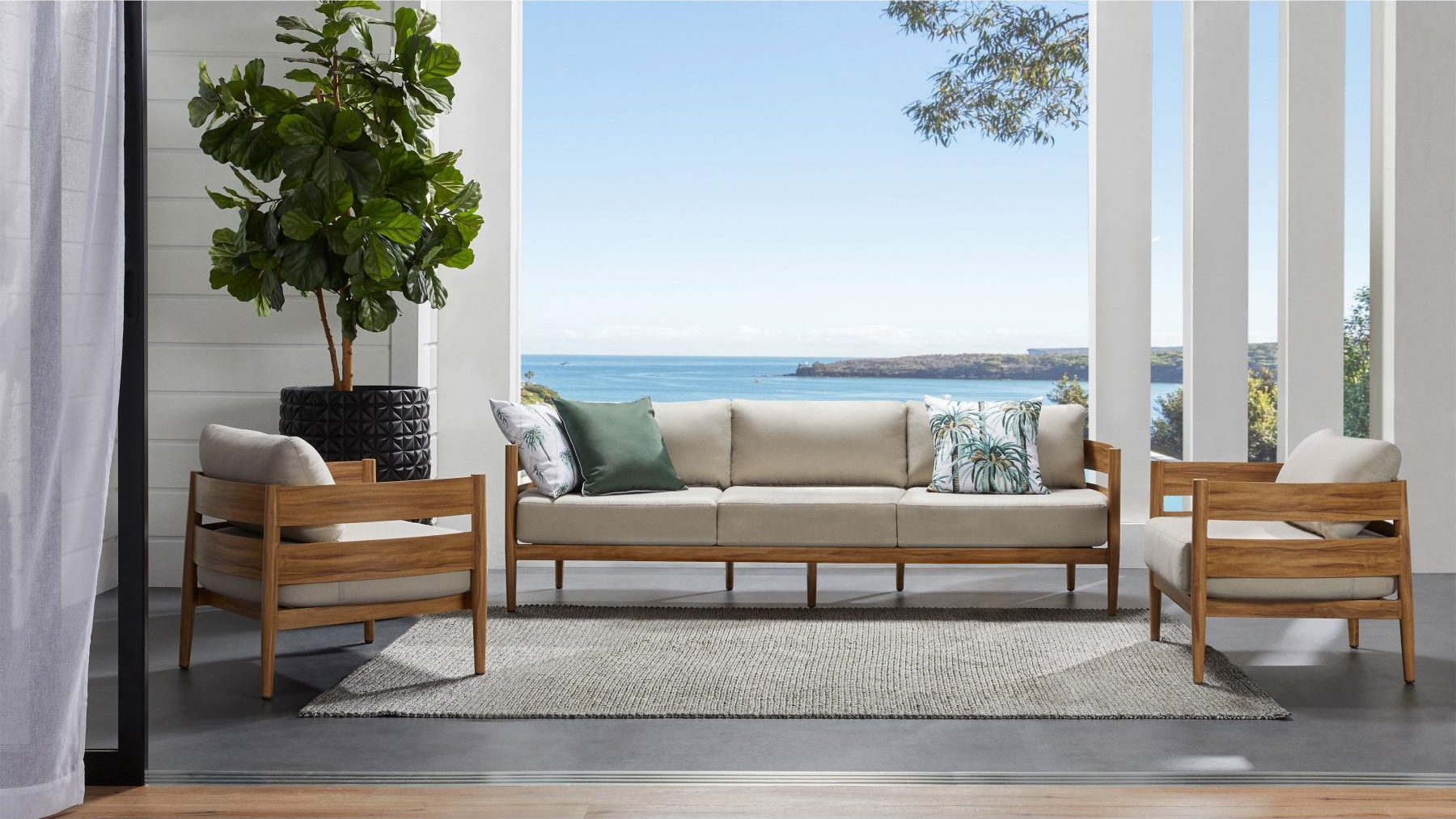 Lima 3-Piece Outdoor Lounge Setting | Domayne