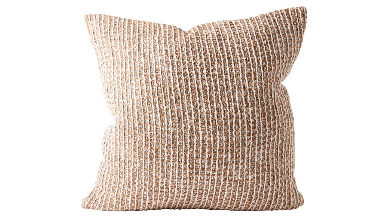 Noah Cushion in Nutmeg/White