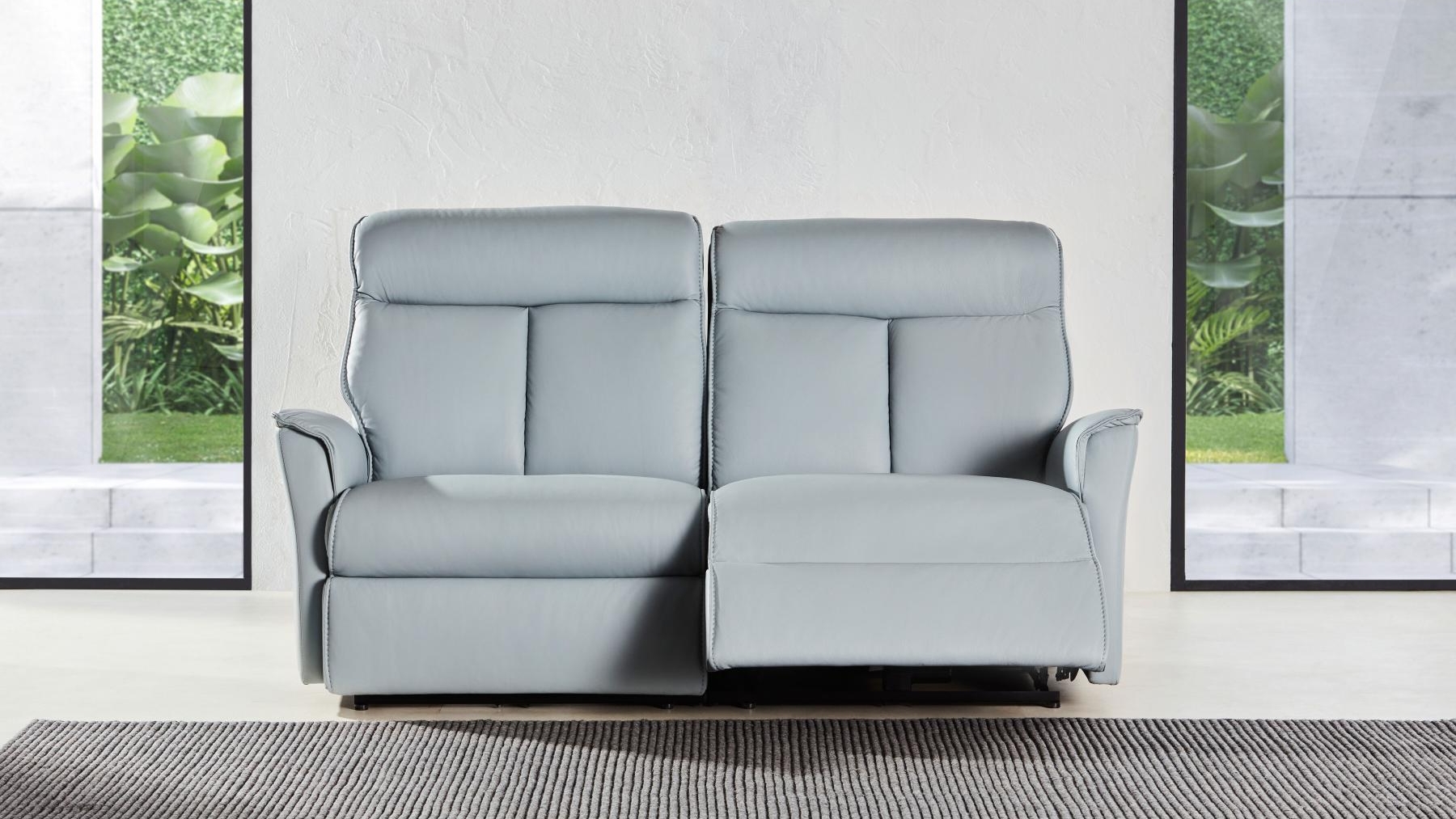 Trento 2.5-Seater Leather Lounge with Twin Electric Reclining Actions