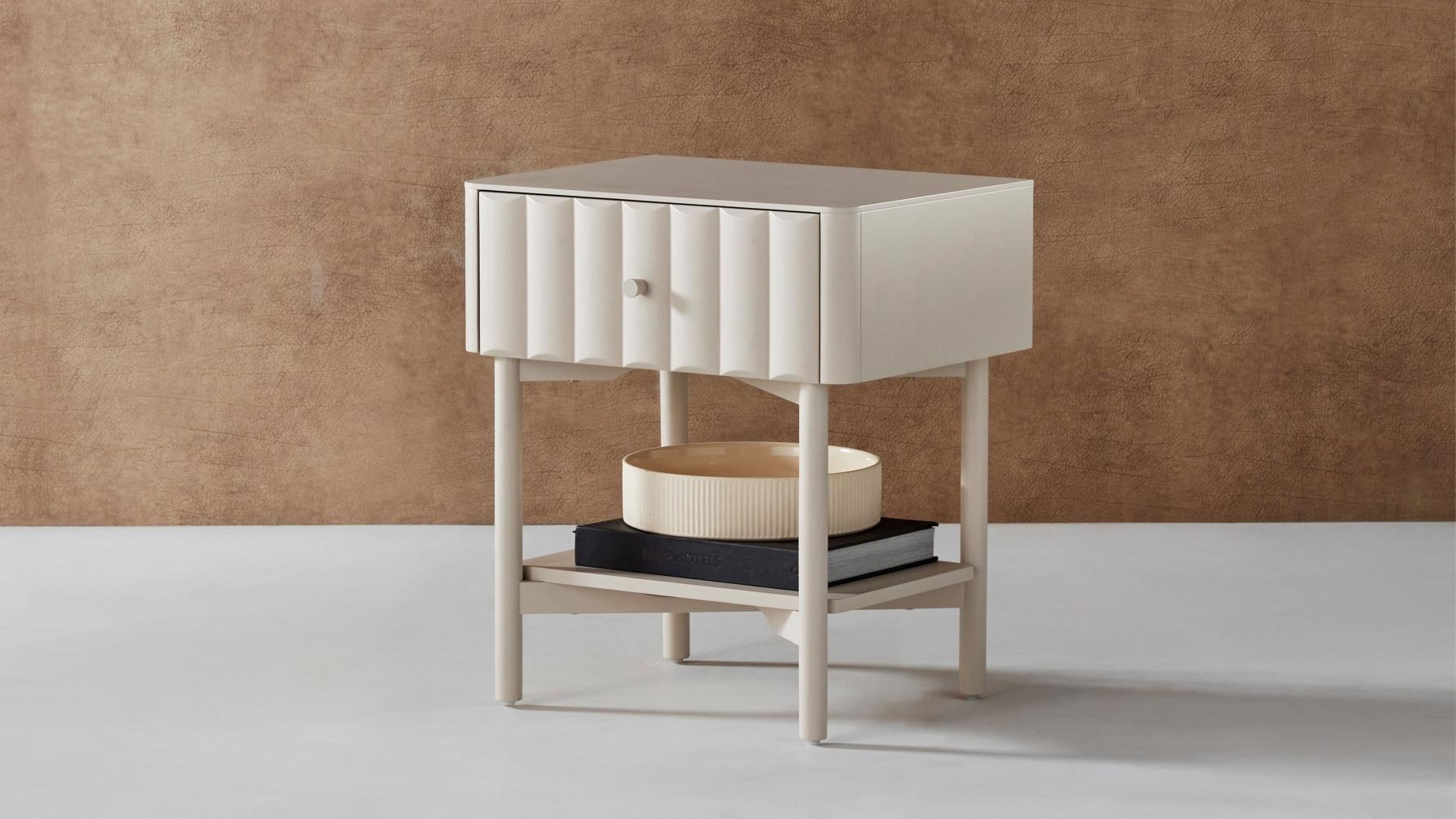 Zara Wave 1Drawer Bedside Table Domayne