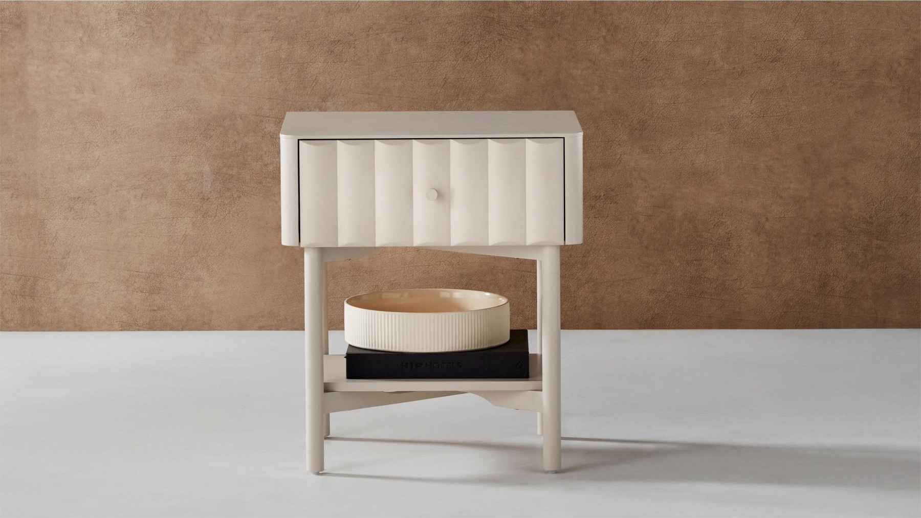 Zara Wave 1Drawer Bedside Table Domayne